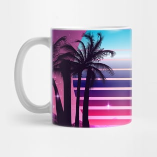 Dreamy Pink Sunset Retrowave Mug